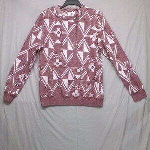 On The Byas Tribal Design Hoodie‎ Burgundy Red Men Size M